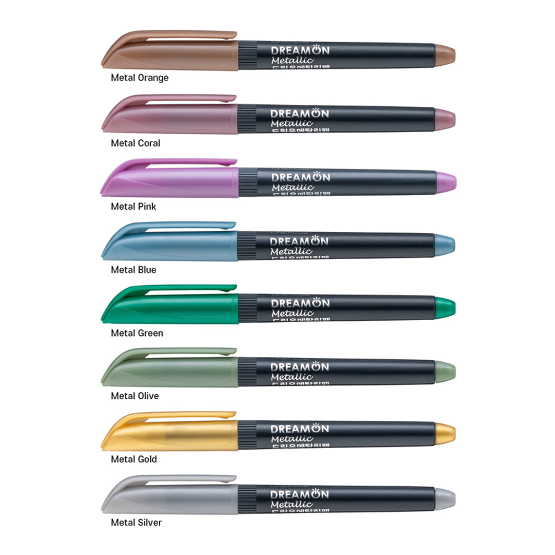 Lineplus DreamON Metallic Brush Pens Set with Flexible Tips - Retail Maharaj