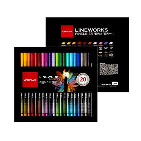 LINEPLUS Lineworks Fineliner Color Therapy Set (5 / 10 / 20 Colors) - Retail Maharaj
