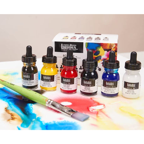 Liquitex Professional Acrylic Ink Set of 3 & 6 (Essential & Iridescent Colours) - Retail Maharaj