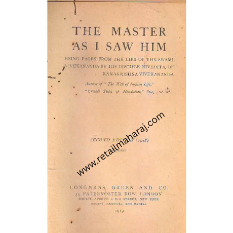 the master as i saw him - Retail Maharaj