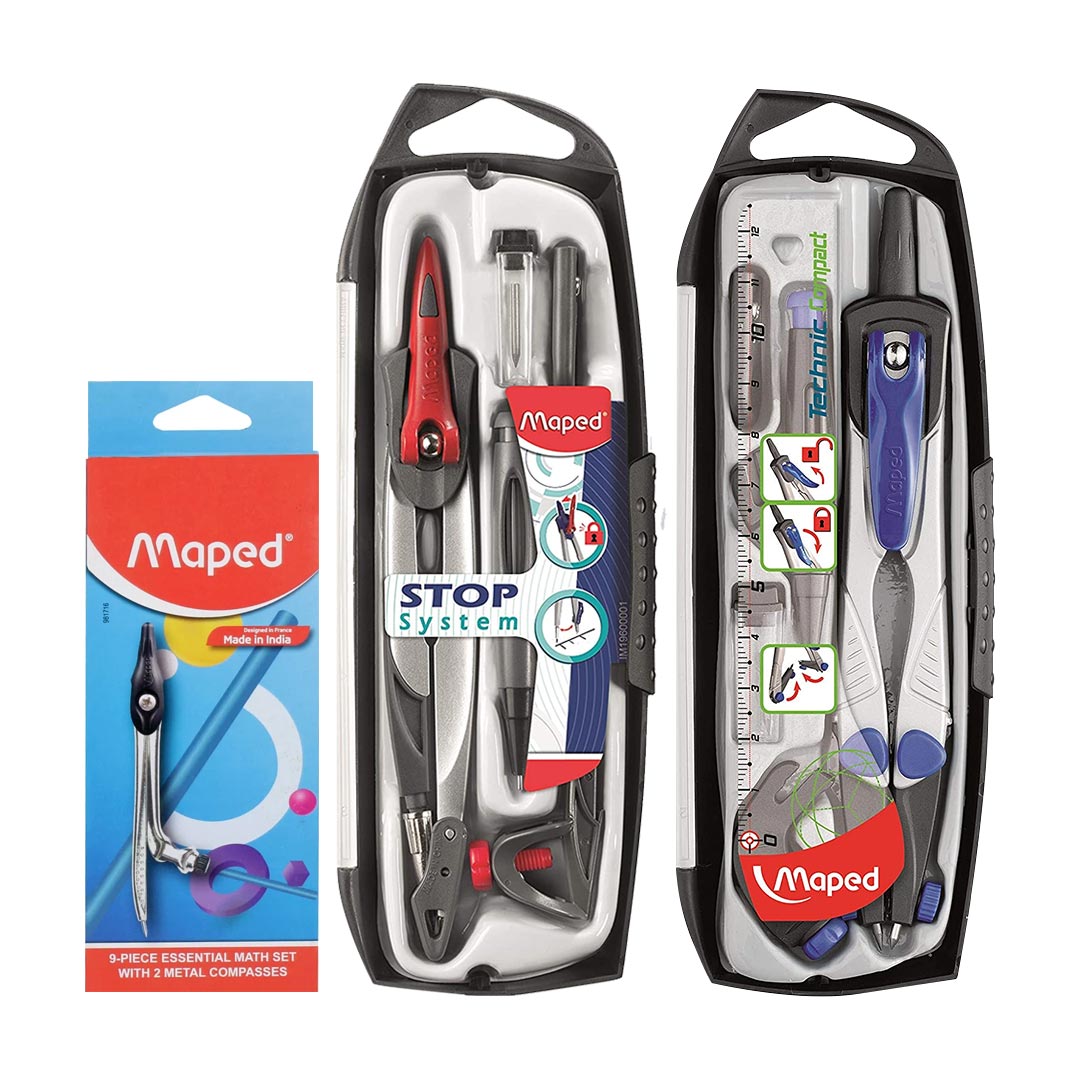 Maped Geometry Compass Sets for School and Technical Drawing - Retail Maharaj