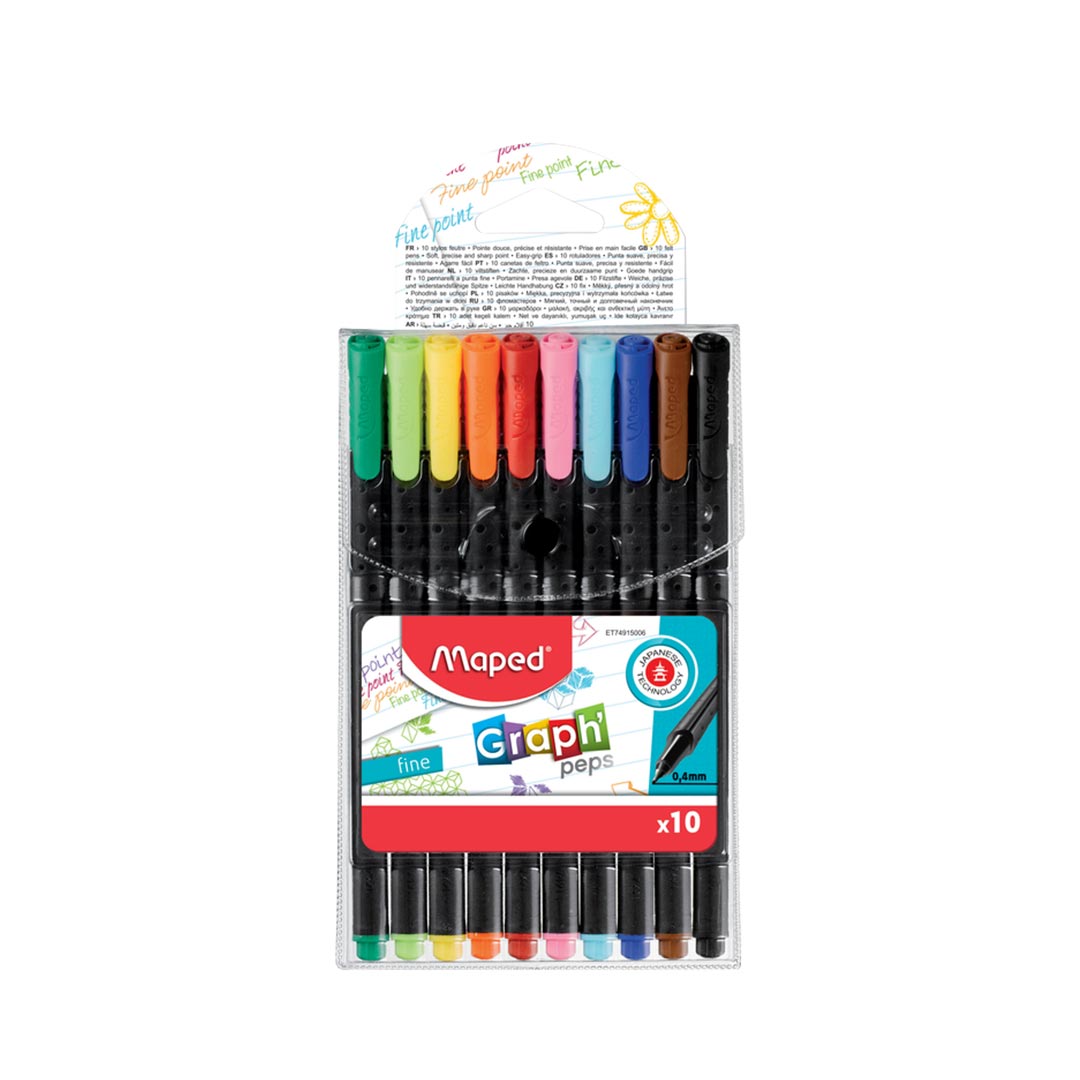 Maped Graph Peps Precision Fineliner Pens Assorted Set - Retail Maharaj
