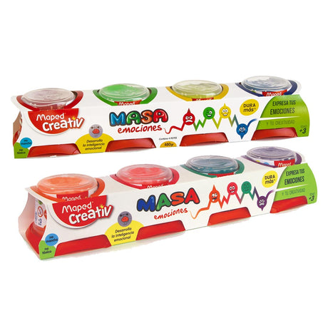 Maped Creative Modelling Dough Pot Set Classic and Fluorescent Colours - Retail Maharaj