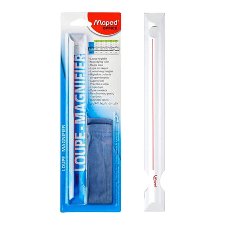 Maped Magnifying Ruler with Built In Lens and Protective Cover - Retail Maharaj