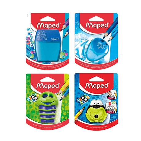 Maped Pencil Sharpener Pack with Container Single and Double Hole Designs - Retail Maharaj