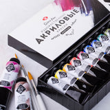 Master Class Acrylic Colour Set of 12 Professional Artist Paints 18ml Tubes - Retail Maharaj