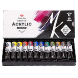 Master Class Acrylic Colour Set of 12 Professional Artist Paints 18ml Tubes - Retail Maharaj