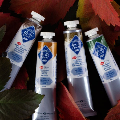 Master Class Tempera Paints Set of 12 Professional Artist Colours 18ml Tubes - Retail Maharaj