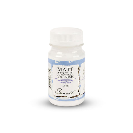 Sonnet Acrylic Matt Varnish 100ml Clear Protective Matte Finish for Acrylic and Tempera Artwork - Retail Maharaj