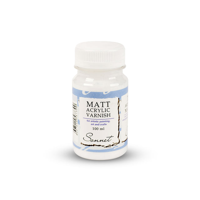 Sonnet Acrylic Matt Varnish 100ml Clear Protective Matte Finish for Acrylic and Tempera Artwork - Retail Maharaj