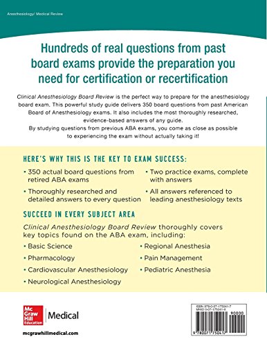 McGraw-Hill Specialty Board Review Clinical Anesthesiology, Second Edition: A Test Simulation and Self-assessment Tool - Retail Maharaj