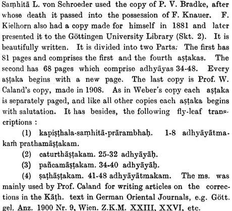 Kapisthala-Katha-Samhita (A Text of the Black Yajurveda) - Retail Maharaj