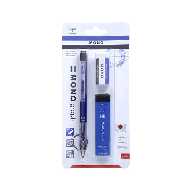 Tombow Mono Graph Mechanical Pencil 0.5mm with Mono Eraser - Retail Maharaj