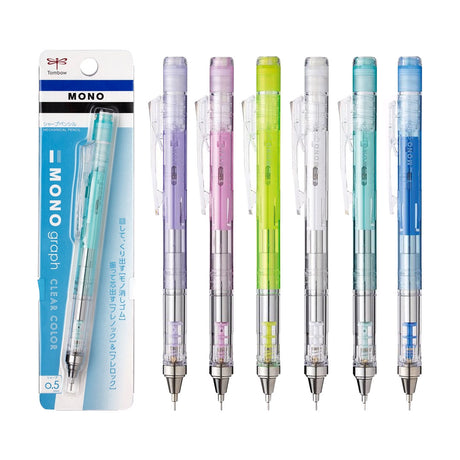 Tombow Mono Graph Clear Color Mechanical Pencil 0.3mm and 0.5mm Drafting - Retail Maharaj