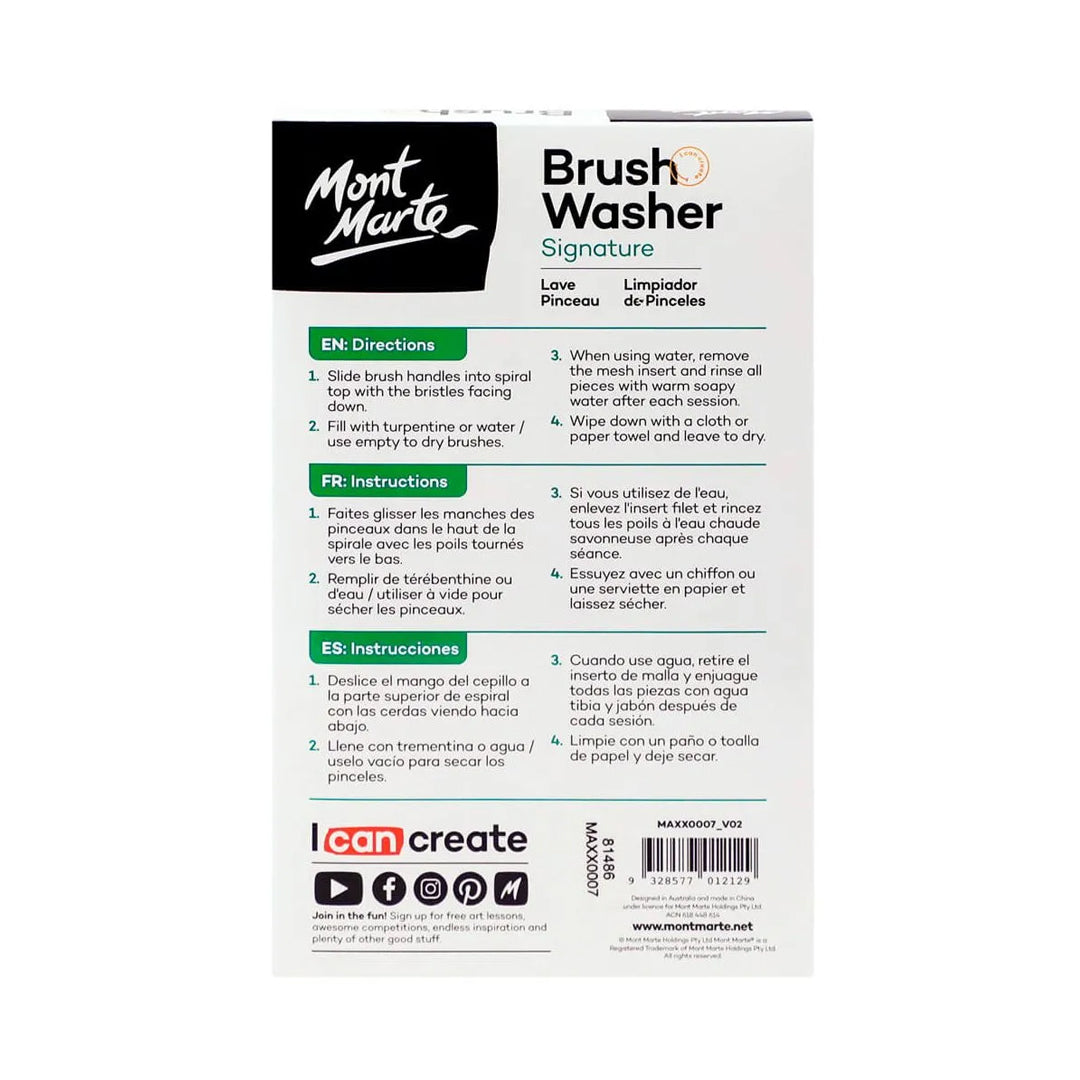 Mont Marte Signature Stainless Steel Brush Washer for Artist Paint Brushes - Retail Maharaj