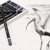 Mont Marte Charcoal Pencil Set of 12 – Soft, Medium & Hard Drawing Pencils - Retail Maharaj