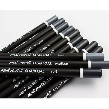 Mont Marte Charcoal Pencil Set of 12 – Soft, Medium & Hard Drawing Pencils - Retail Maharaj