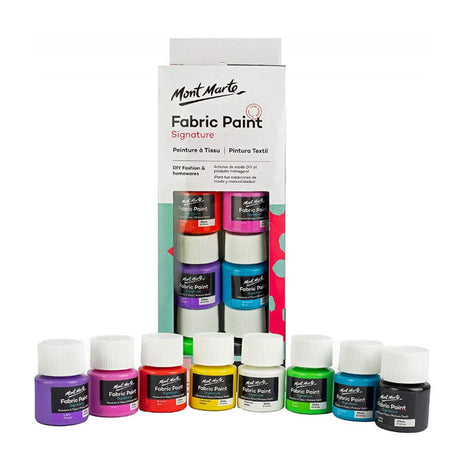 Mont Marte Signature Fabric Paint Set of 8 & 24 - Retail Maharaj