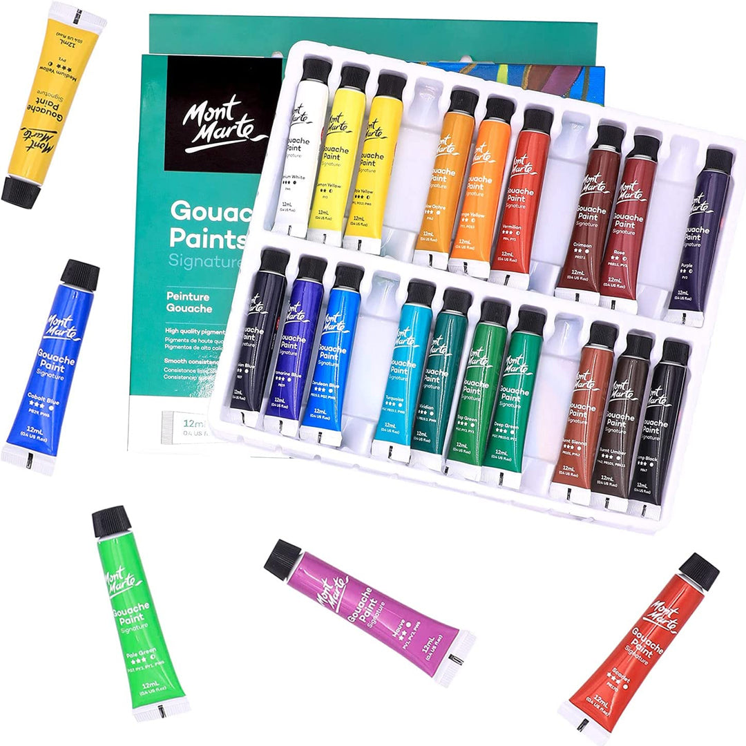 Mont Marte Signature Gouache Paint Set of 24 - Retail Maharaj