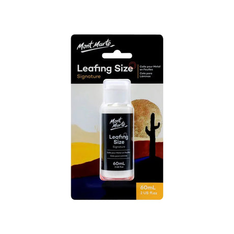 Mont Marte Imitation Gold, Silver & Copper Leaf (25 Sheets) & Leafing Size 60ml - Retail Maharaj