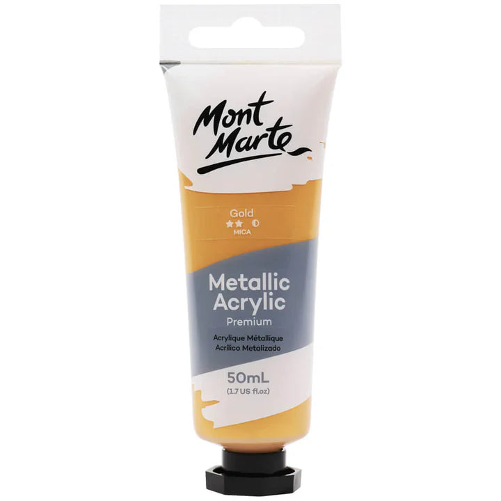 Monte Marte Metallic Acrylic Paint Premium 50ml Tube (Bronze) - Retail Maharaj