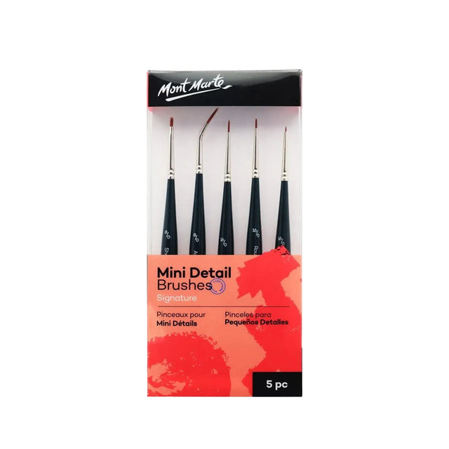 Mont Marte Signature Mini Detail Brush Set for Fine Art – Set of 5 - Retail Maharaj