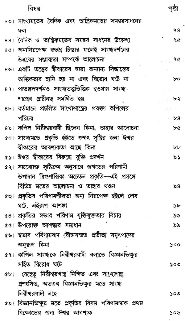 Sankhayadarsaner Bibaran (Bengali)