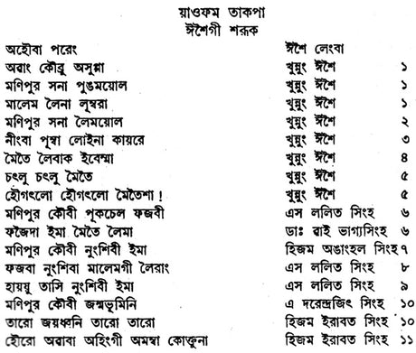 Laibak Ningbagi Isei Amsung Shaireng (Anhology of Songs and Poems in Bengali) - Retail Maharaj