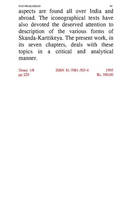 A Study of Skanda Cult - Retail Maharaj