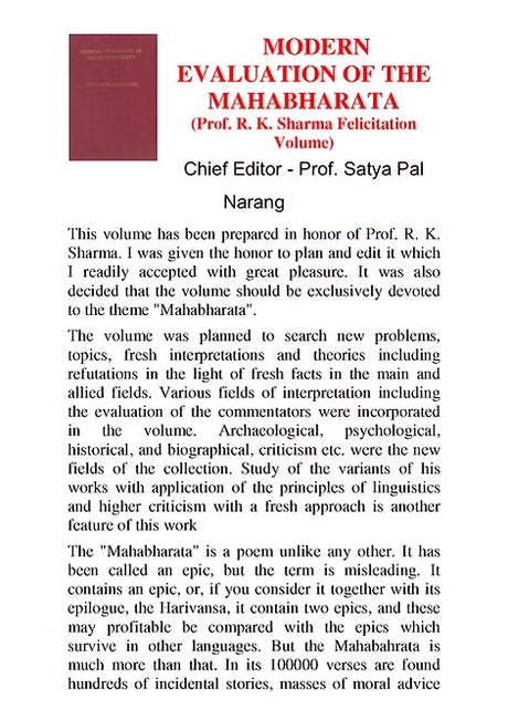 MODERN EVALUATION OF THE MAHABHARATA - Retail Maharaj