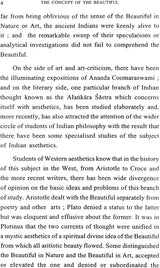 The Concept of The Beautiful in Sanskrit Literature