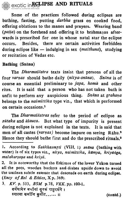 Eclipses in Hindu Life and Thought