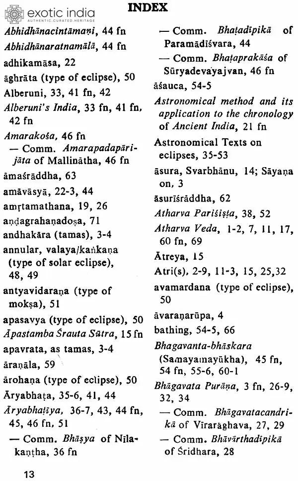 Eclipses in Hindu Life and Thought