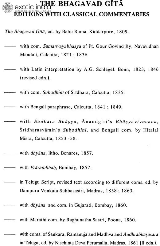Bhagavadgita Bibliography (Set of 2 Volumes)