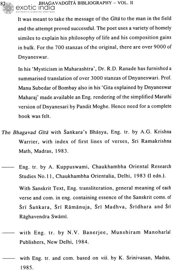 Bhagavadgita Bibliography (Set of 2 Volumes)