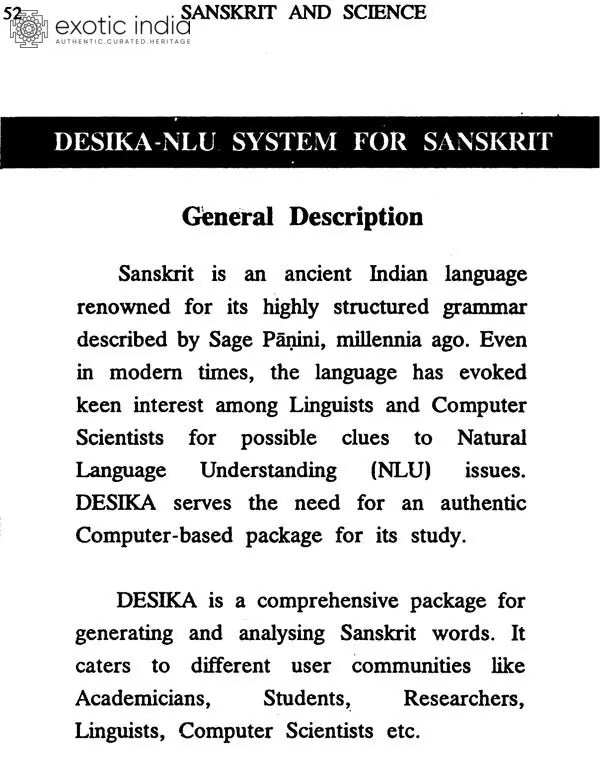 Sanskrit and Science