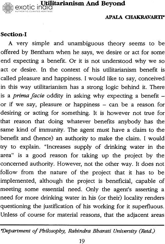 Some Essays on Utilitarianism