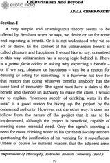 Some Essays on Utilitarianism