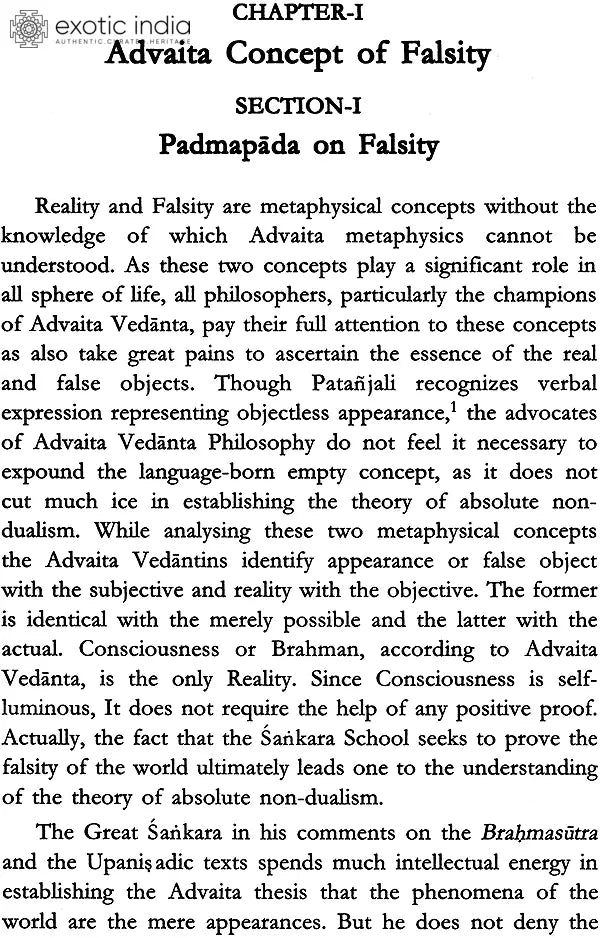 Falsity and Reality (An Advaita Approach)