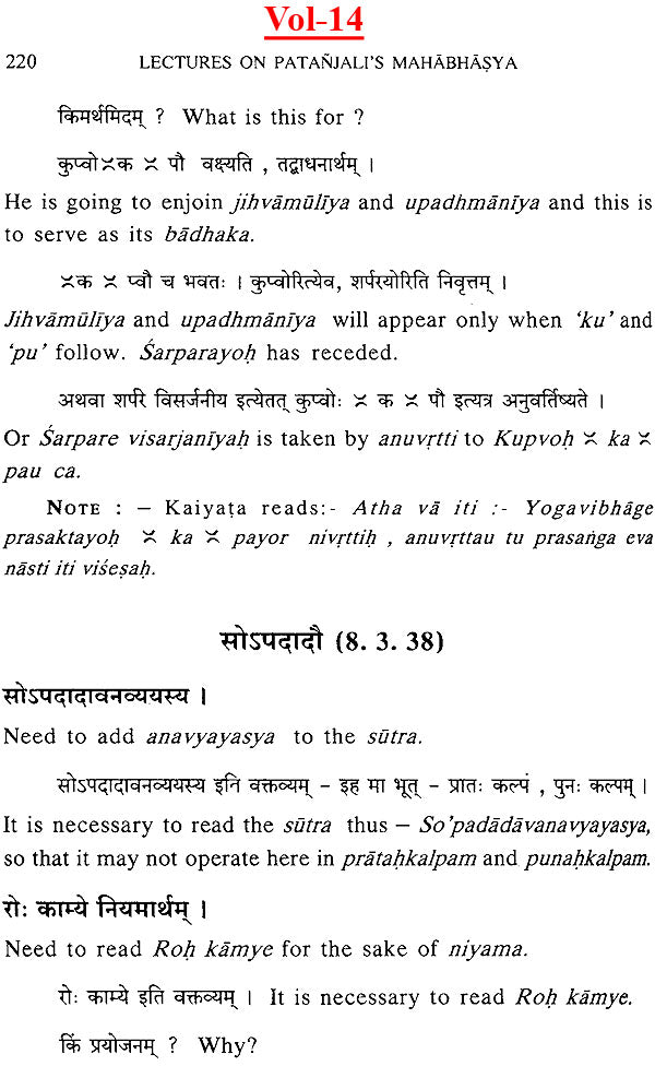 Lectures on Patanjali's Mahabhasya (Set of 14 Volumes)