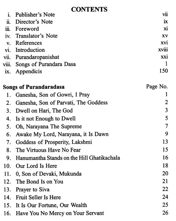 Songs of Purandaradasa (A Translation from Kannada into English) - Retail Maharaj