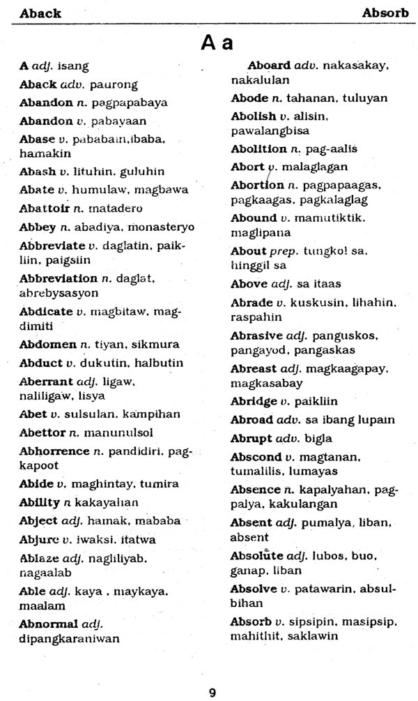 Dictionary - English-Tagalog, Tagalog-English - Retail Maharaj
