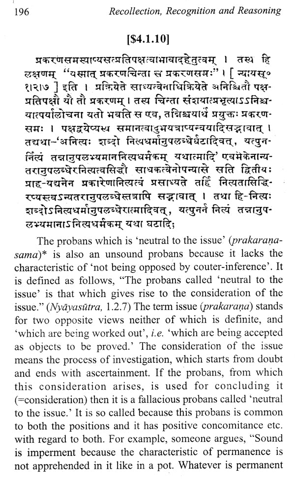 Recollection, Recognition and Reasoning: A Study in The Jaina Theory of Paroksa Pramana - Retail Maharaj
