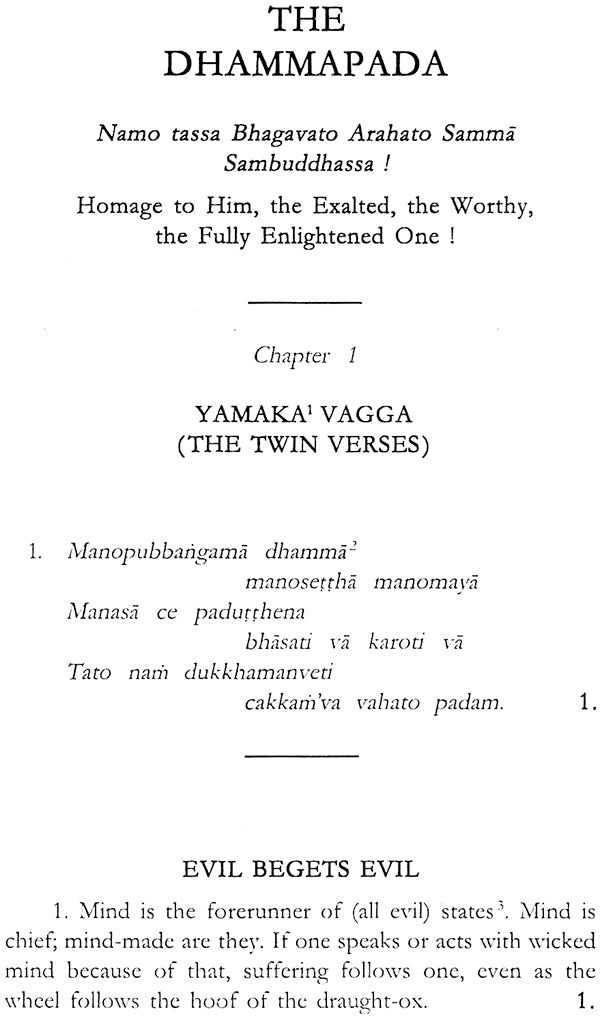 The Dhammapada (Pali Text and Translation with Stories in Brief and Notes)