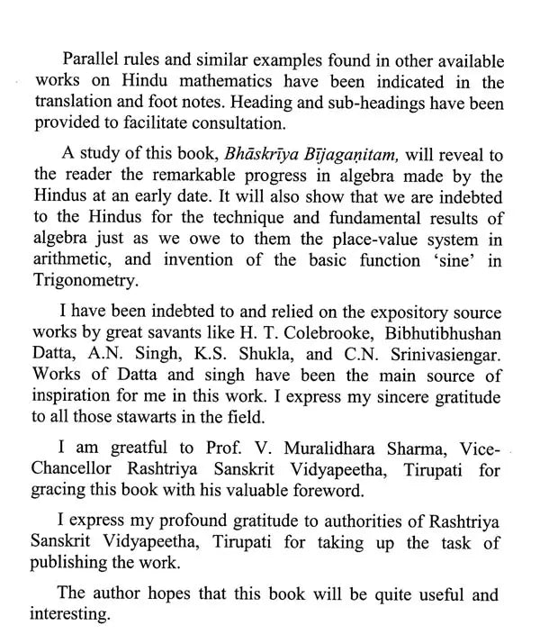 Bhaskariya Bijaganitam With Introduction English Translation Explanation And Notes By Venugopal D Heroor - Retail Maharaj
