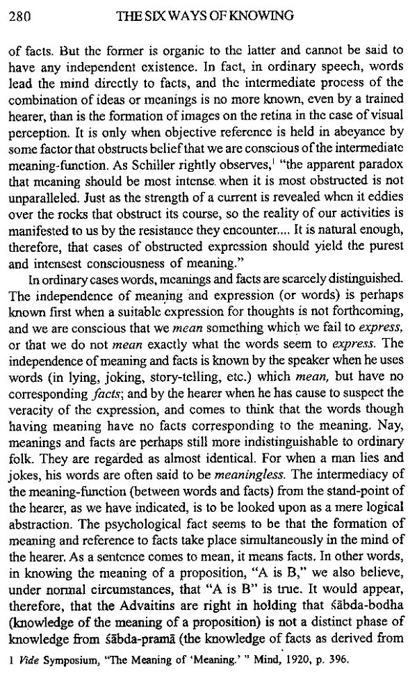 The Six Ways of Knowing (A Critical Study of the Advaita Theory of Knowledge)