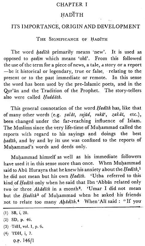 Hadith Literature (Its Origin, Development, Special Features and Criticism)