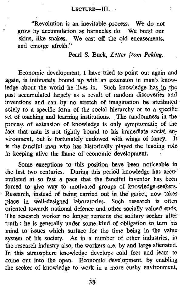 Knowledge, Values and Economic Development (An Old and Rare Book)