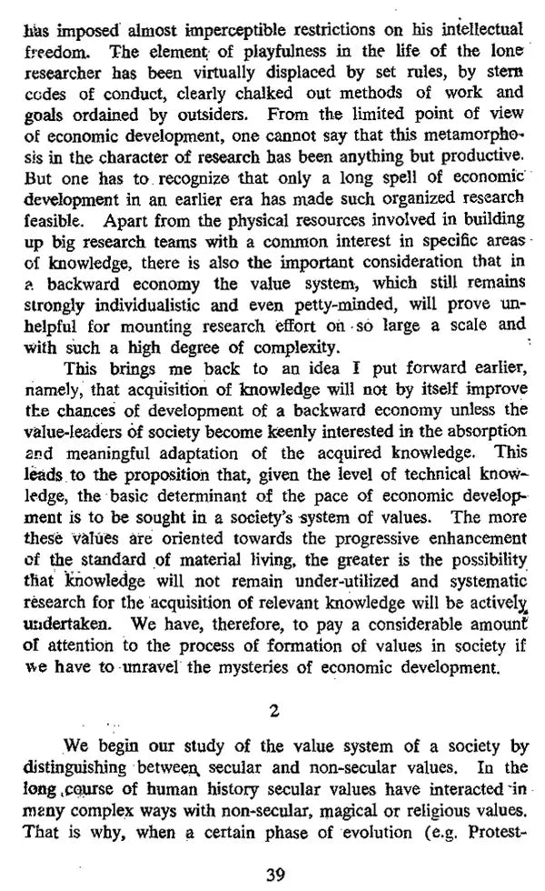 Knowledge, Values and Economic Development (An Old and Rare Book)