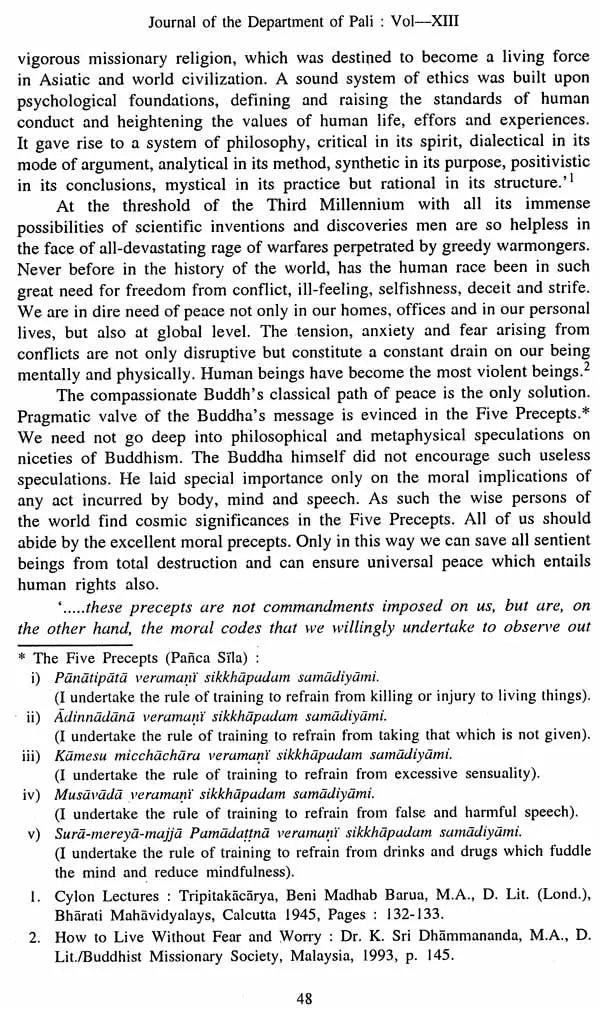 Journal of The Department of Pali- Vol-XIII, 2005